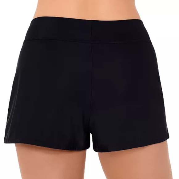 Swim Solutions Pull-On Swim Board Shorts Black NWT 20W - Picture 2 of 8